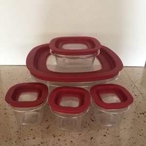 Rubbermaid storage containers.